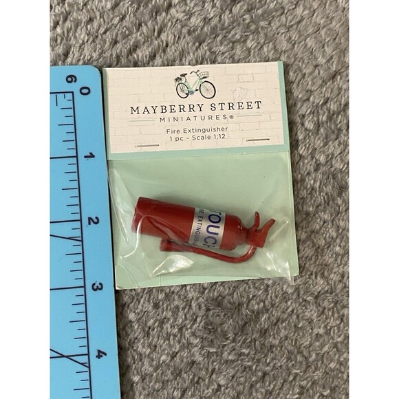 MINIATURE DOLLHOUSE 1:12 SCALE FIRE EXTINGUISHER TRAY TRAIN VILLAGE - Picture 2 of 6